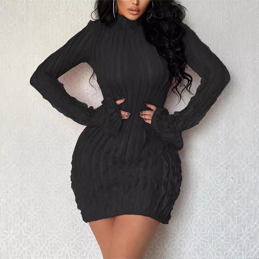 Damen Figurbetontes Kleid mit strukturiertem Stoff EB