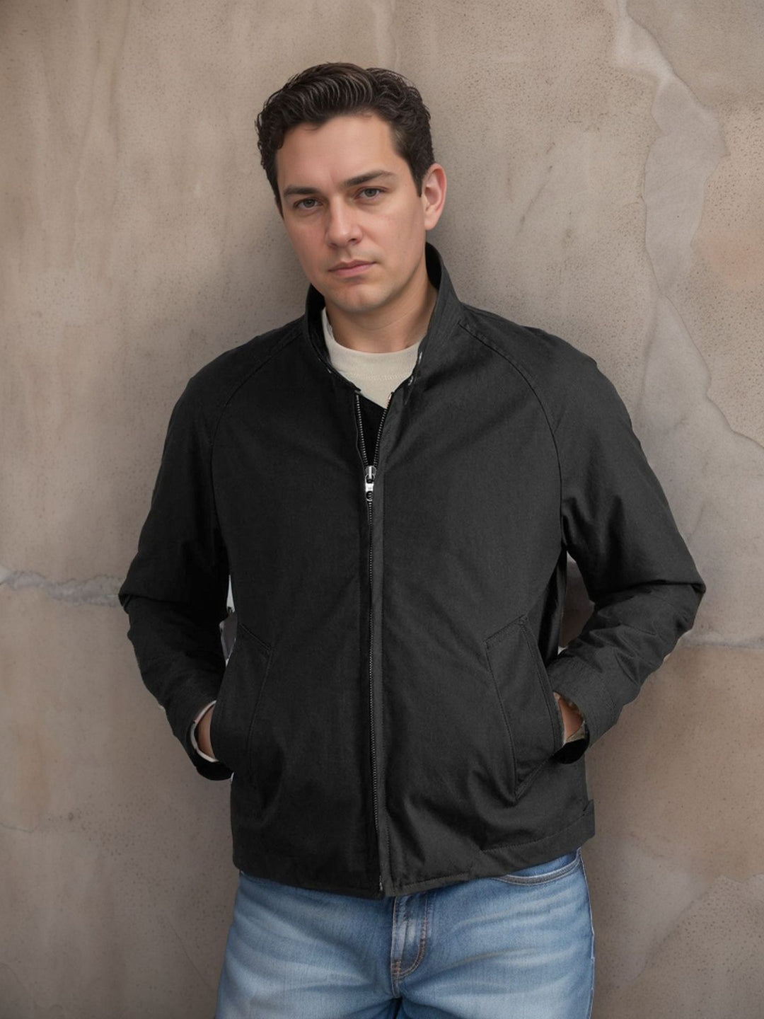 Herren leichte Freizeitjacke im modernen Design mit Stehkragen EB