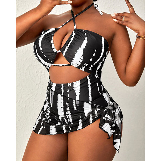 Damen Hoch taillierter Bikini mit raffiniertem Wickel-Design EB