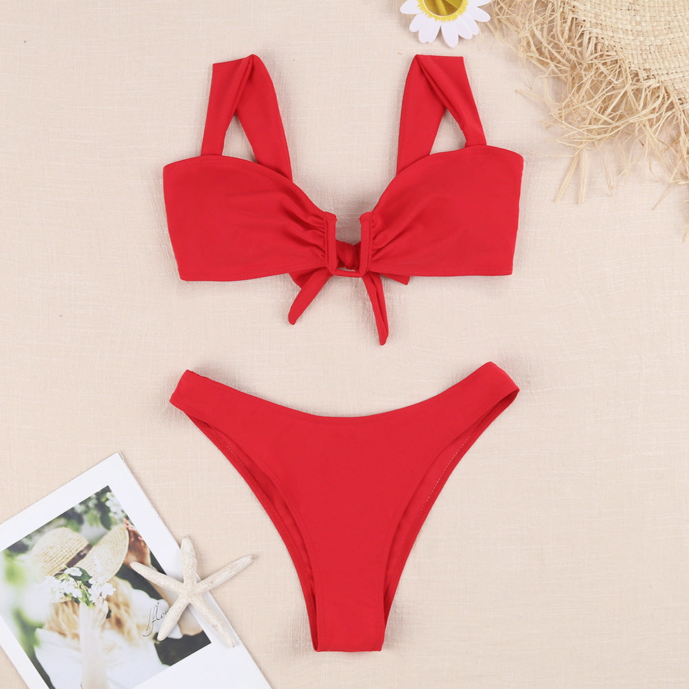 Damen Bikini-Set mit verspieltem Knotendesign und floralem Print EB