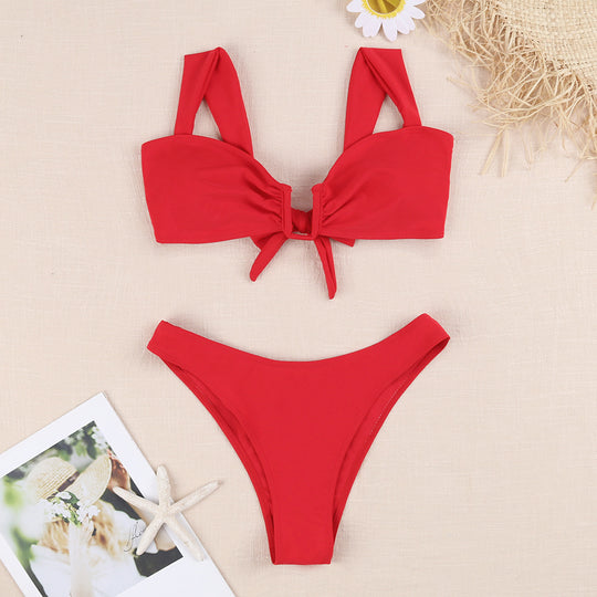 Damen Bikini-Set mit verspieltem Knotendesign und floralem Print EB