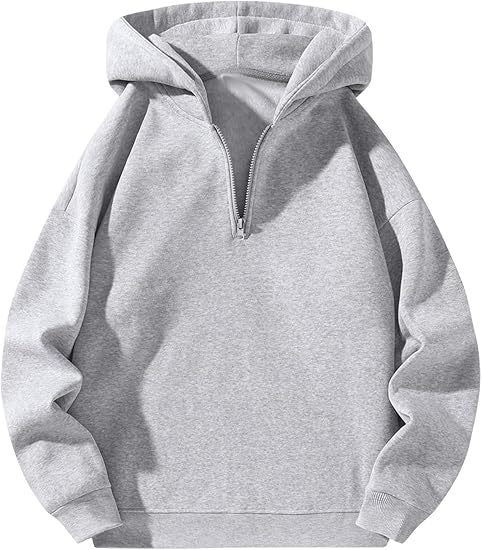 Herren sportlicher Kapuzenpullover mit halbem Reißverschluss EB
