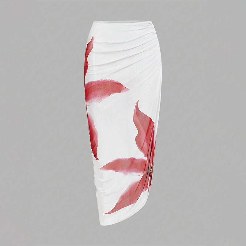 Damen Eleganter Wickel-Badeanzug mit floralem Design EB