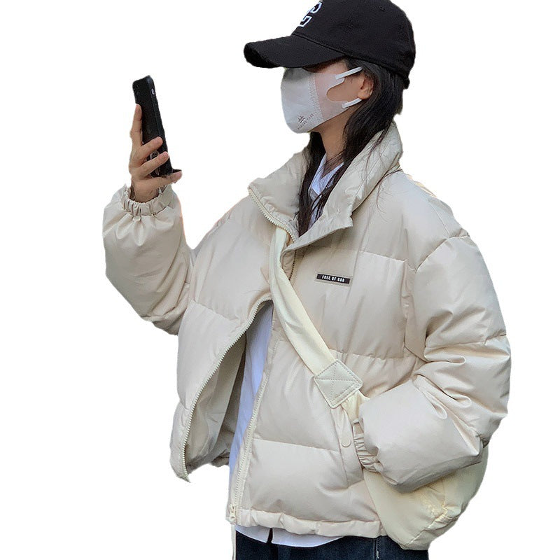 Damen Modische sowie isolierte Pufferjacke mit hochschließendem Kragen und seitlichen Reißverschlusstaschen EB