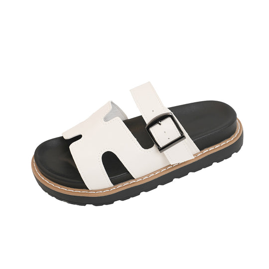 Damen Komfort-Sandalen mit modischen Doppelschnallen und ergonomischer Fußbettgestaltung EB