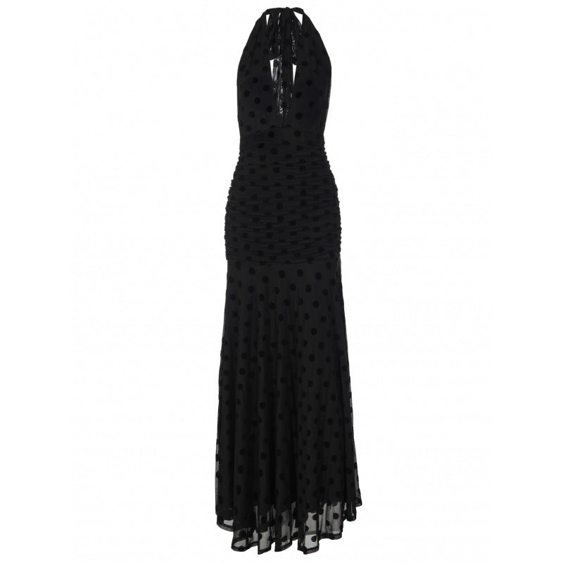 Damen Elegantes Maxikleid mit tiefem V-Ausschnitt und raffinierten Rüschendetails EB