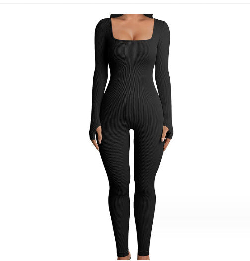 Damen Eleganter Langärmliger Body mit Figurbetontem Schnitt EB