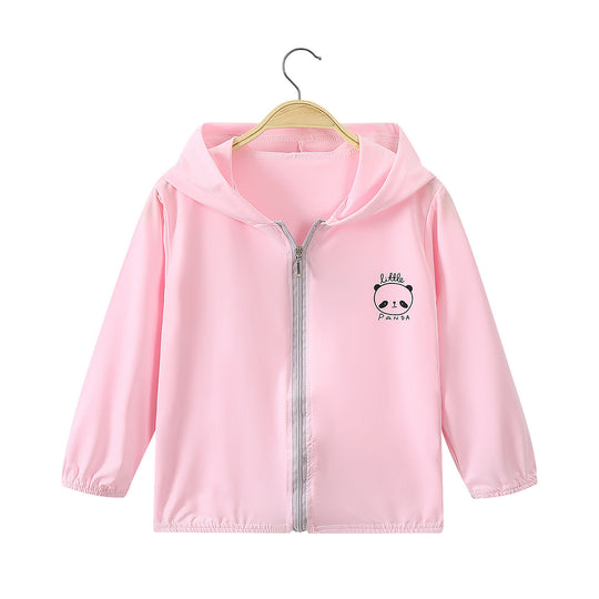 Unisex nan leichte Kapuzenjacke mit durchgehendem Reißverschluss und niedlichem Panda-Print  EB
