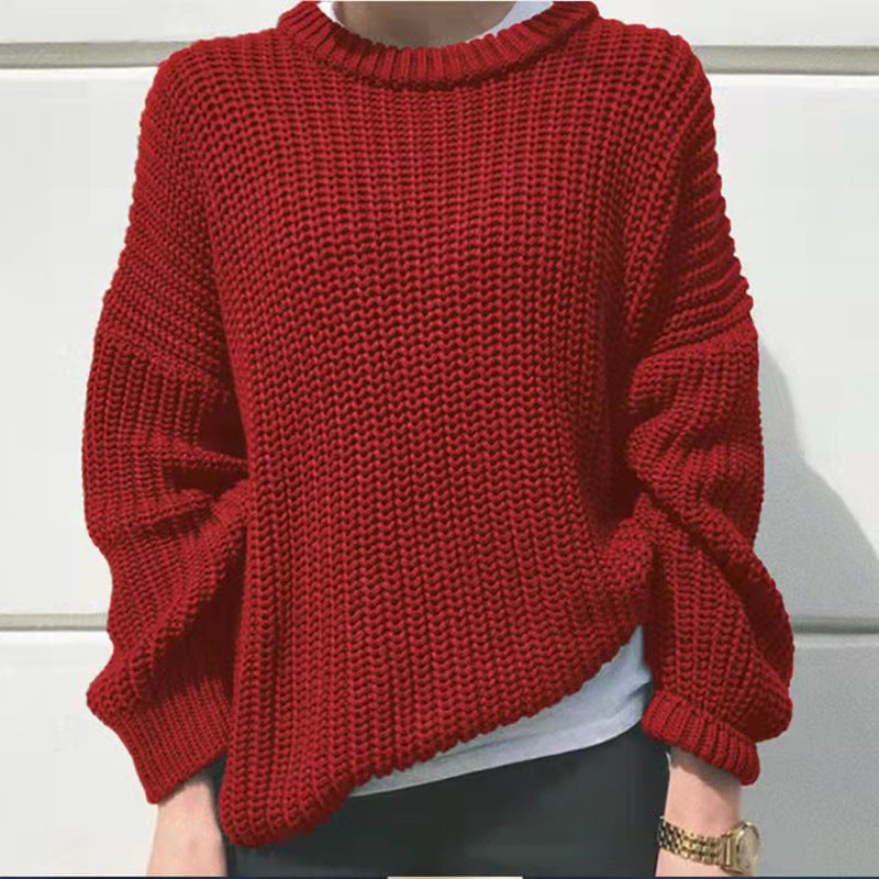 Damen oversized Strickpullover mit strukturierter Verarbeitung EB