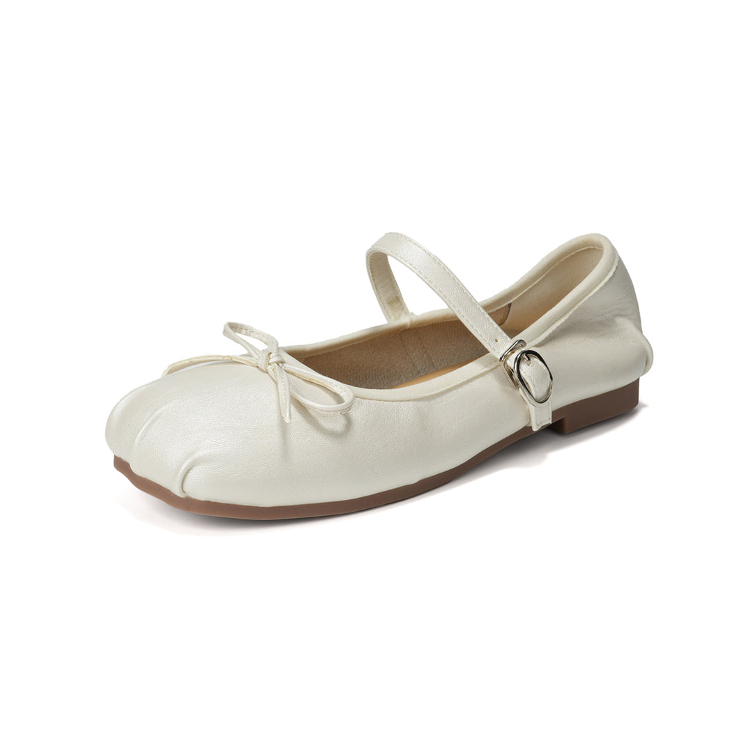 Damen Ballerinas mit modischem Schleifenakzent und elegantem Metallic-Finish EB