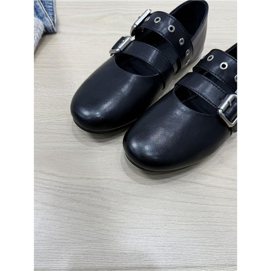 Damen Komfortable Ballerinas mit Schnallen EB