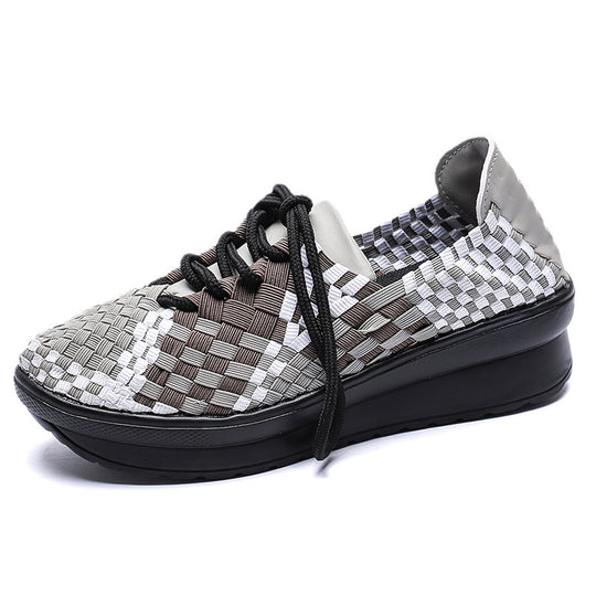 Damen Freizeit-Sneaker mit modernem geflochtenem Design und komfortabler Sohle EB