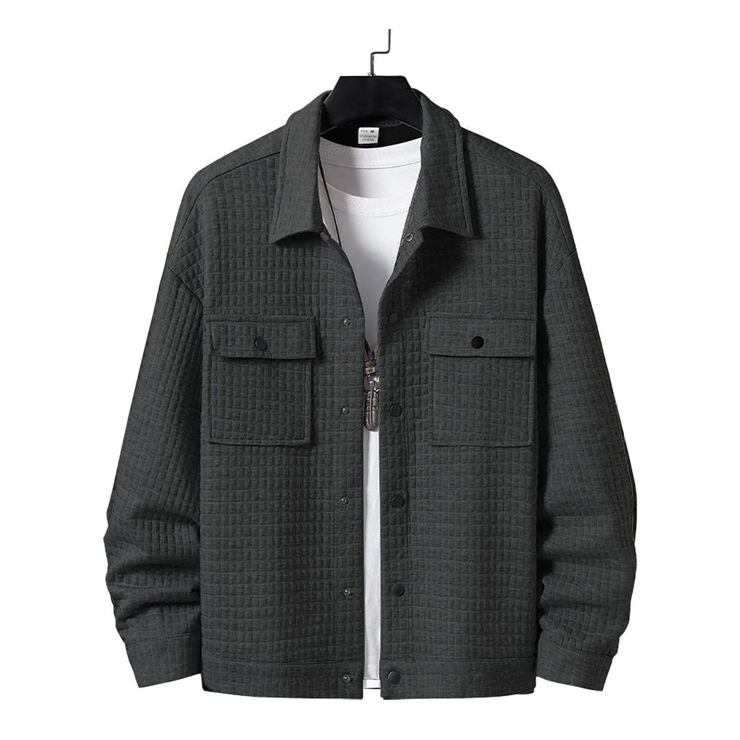 Herren nan gesteppte Overshirtjacke mit quadratischer Steppstruktur und aufgesetzten Brusttaschen EB
