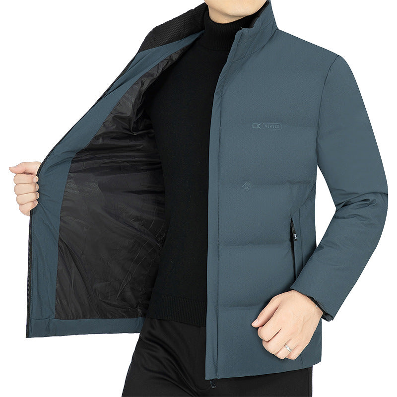 Herren Leicht wattierte Stehkragen-Funktionsjacke mit schlanker Silhouette EB