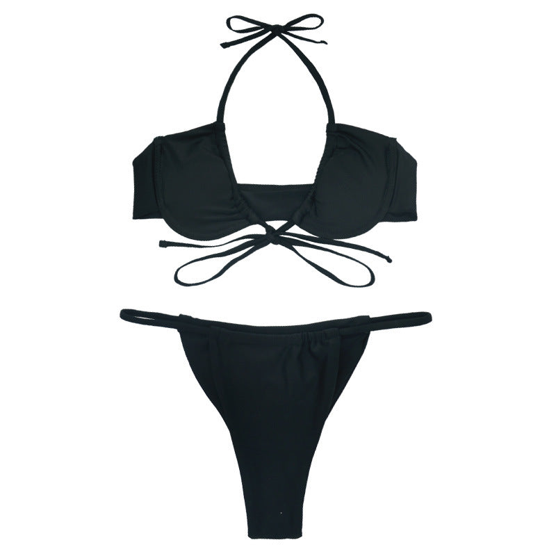 Damen Push-Up Bikini mit verstellbaren Bindebändern EB