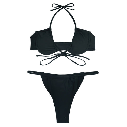 Damen Push-Up Bikini mit verstellbaren Bindebändern EB