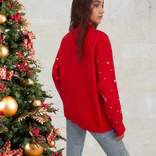 Damen Weihnachts-Pullover mit lebhaftem Rentier-Motiv EB