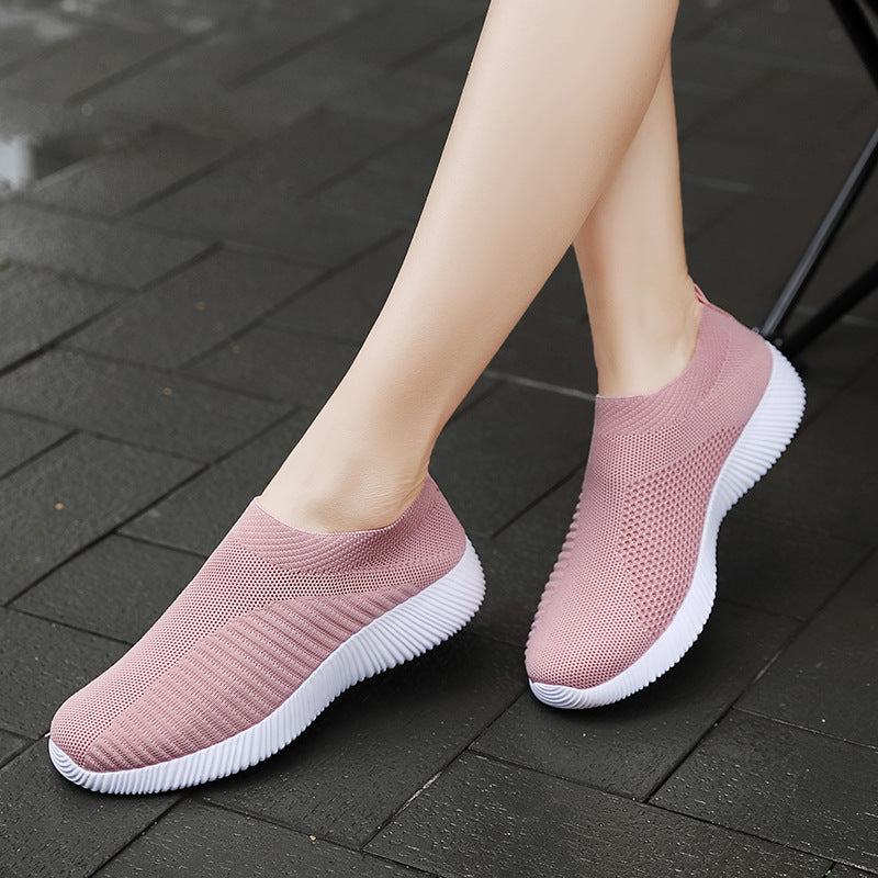 Damen Leichte und atmungsaktive Slip-On Sneakers mit flexiblem Sohlenprofil EB