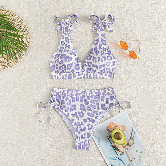 Damen Bikini-Set mit verstellbaren Trägern und hohem Bund EB