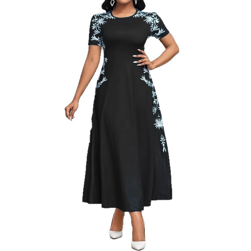 Damen Elegantes Maxikleid mit floralen Stickereien EB