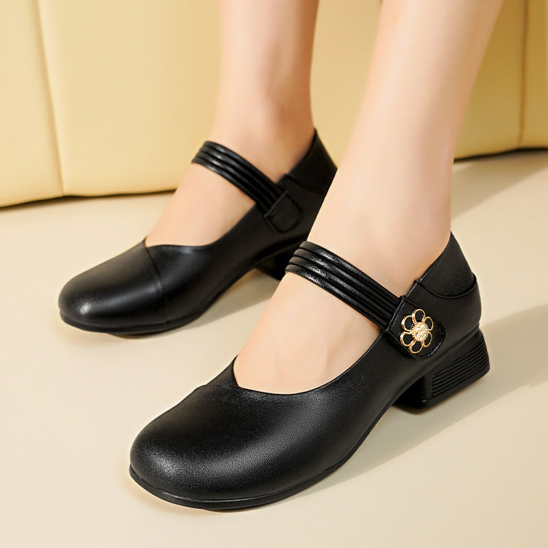 Damen Mary Jane Schuhe mit elegantem Riemen und verziertem Akzent EB