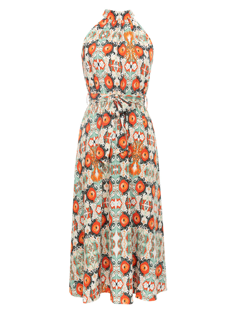Damen Midikleid mit floralen Mustern und schickem Wickeldesign EB