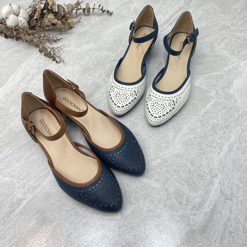 Damen Ballerinas mit verstellbarem Riemen und luftdurchlässigem Obermaterial EB