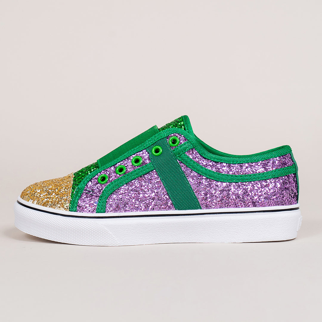 Damen Glitzernde Sneakers mit elastischem Riemensystem EB