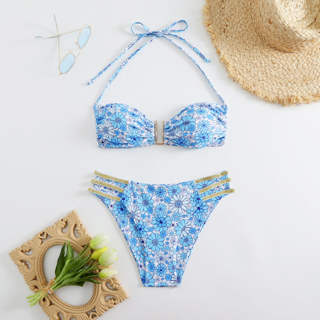 Damen Bandeau-Bikini mit verstellbaren Trägern und elegantem Schnitt EB