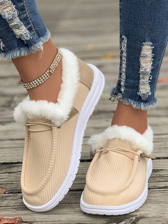 Damen Flauschige Slip-On Hausschuhe mit weichem Innenfutter EB