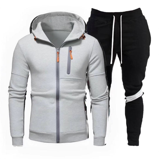 Herren sportliche Kapuzenjacke mit praktischem Reißverschluss und Jogginghose EB