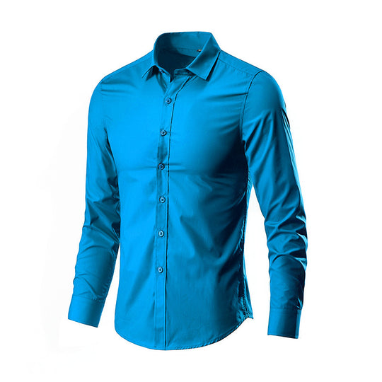 Herren nan Slim-Fit Businesshemd aus Stretch-Baumwollmix mit Kentkragen EB