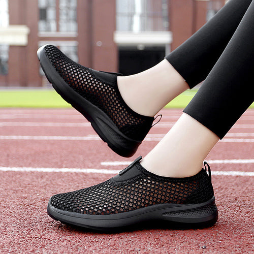 Damen Atmungsaktive Slip-On Sneakers mit elastischem Einschlupfdesign EB