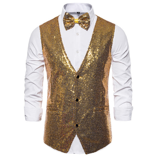 Herren eleganter Paillettenblazer mit passendem Fliege EB