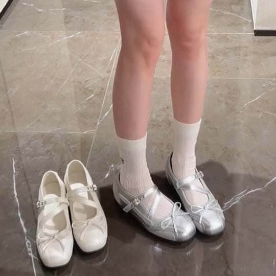 Damen elegante Mary Jane Ballerinas mit dekorativem Riemchen und komfortablem Fußbett EB