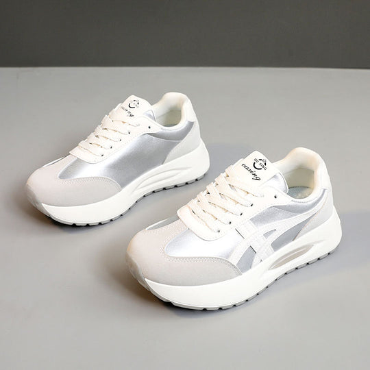 Damen Plattform-Sneaker mit atmungsaktiver Mesh-Oberfläche und stoßdämpfendem Sohlenprofil EB
