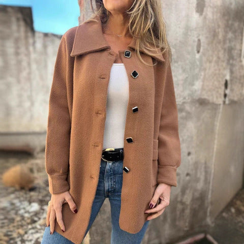 Damen Fleece Jacke mit modernem Kragen EB