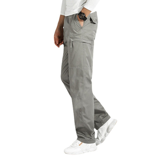 Damen lockere Cargo-Hose mit elastischem Bund, Mehrfachtaschen und Knieabnähern EB