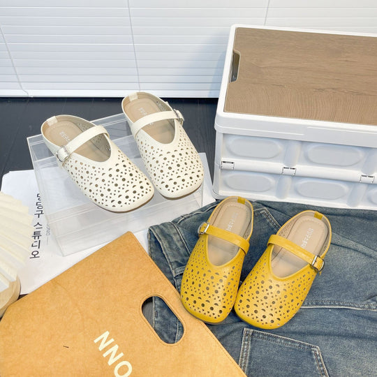 Damen Clogs mit modischem Durchbruchsdesign und verstellbarem Riemen EB