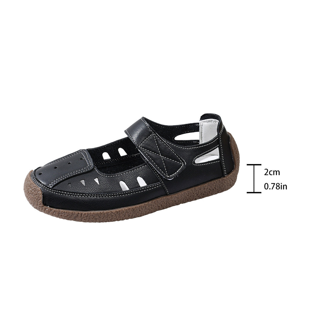 Damen Komfortable Sandalen mit verstellbarem Klettverschluss und atmungsaktiver Oberflächenstruktur EB