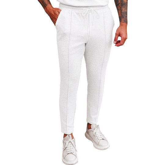 Damen elastische Freizeithose mit moderner Waffle-Textur EB