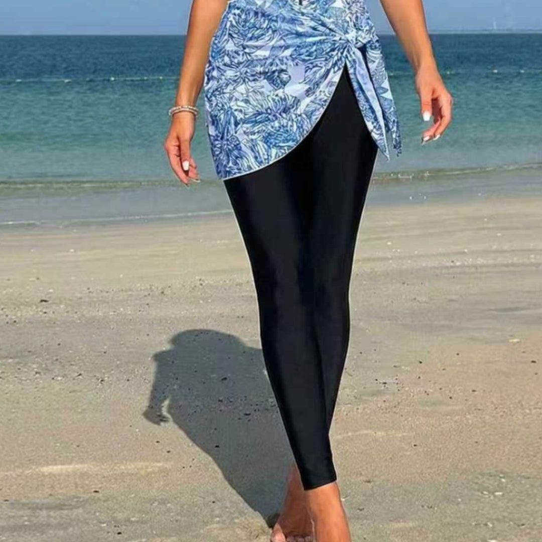 Damen Sportlicher Surfanzug mit asymmetrischem Schnitt und Wickeldetail EB
