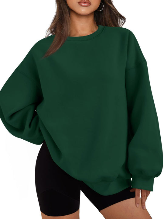 Damen nan Boxy-Crewneck-Sweat mit extraweiter Passform, Raglanärmeln und weichem Fleece-Innenfutter EB