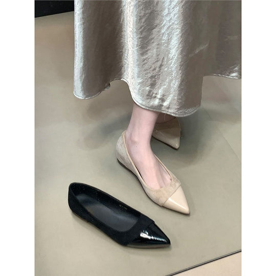 Damen spitze Ballerinas aus weichem Veloursleder EB