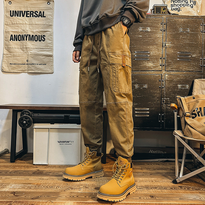 Herren Cargo-Joggerhose mit großen Pattentaschen, elastischem Bund und Gummbündchen EB