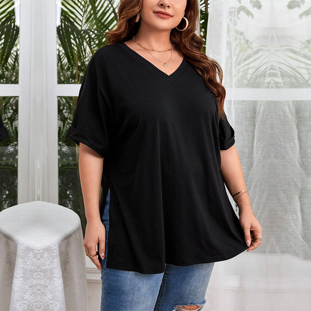 Damen V-Ausschnitt T-Shirt EB