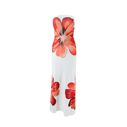 Damen strapazieres Maxikleid im exklusiven Design mit floralem Druck EB