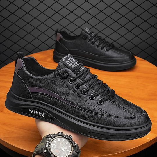 Damen Modische Sneakers mit aufwändiger Leder-Oberfläche und stoßdämpfendem Sohlenprofil EB