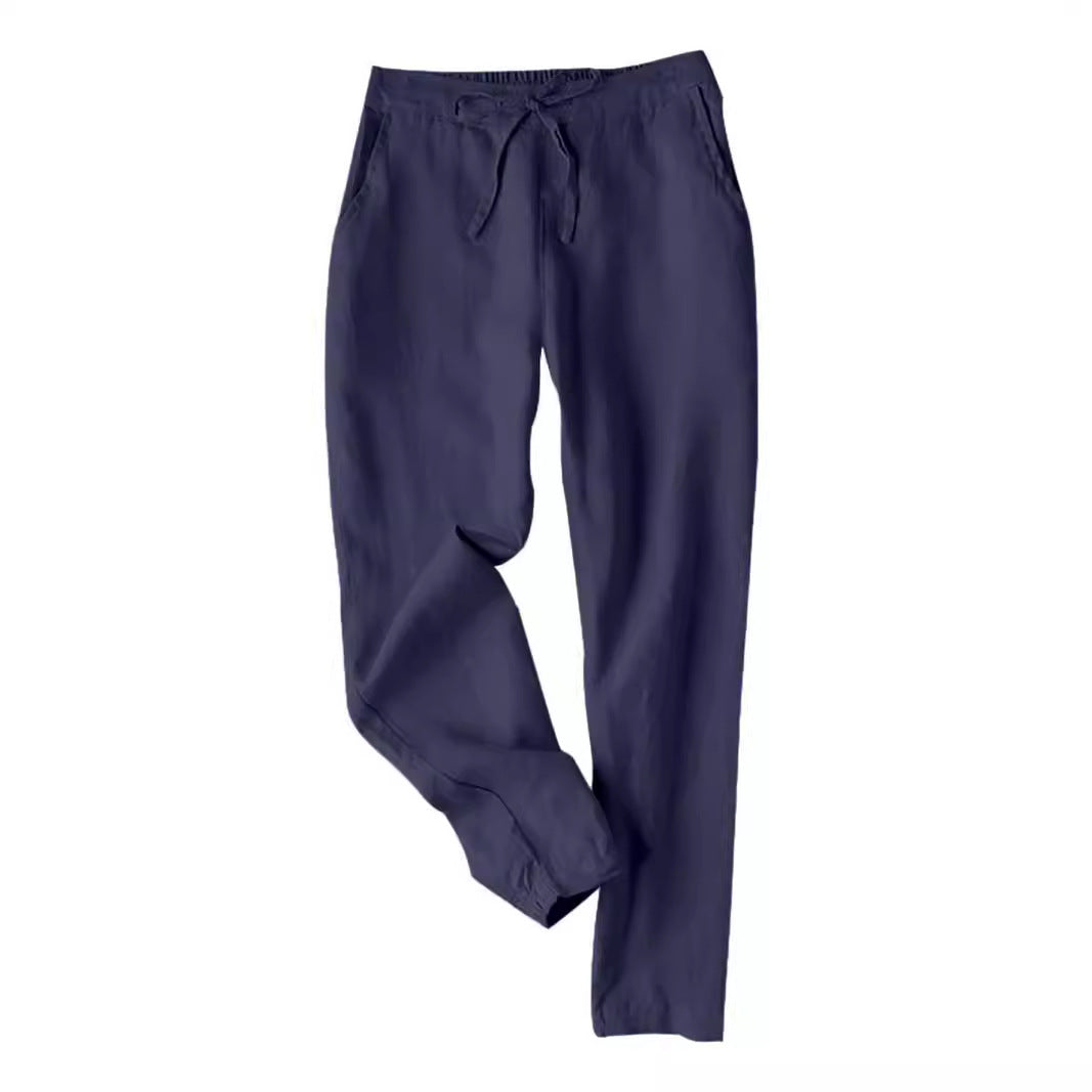 Damen Leichte Chinohose aus atmungsaktivem Leinenmix mit verstellbarem Bund EB