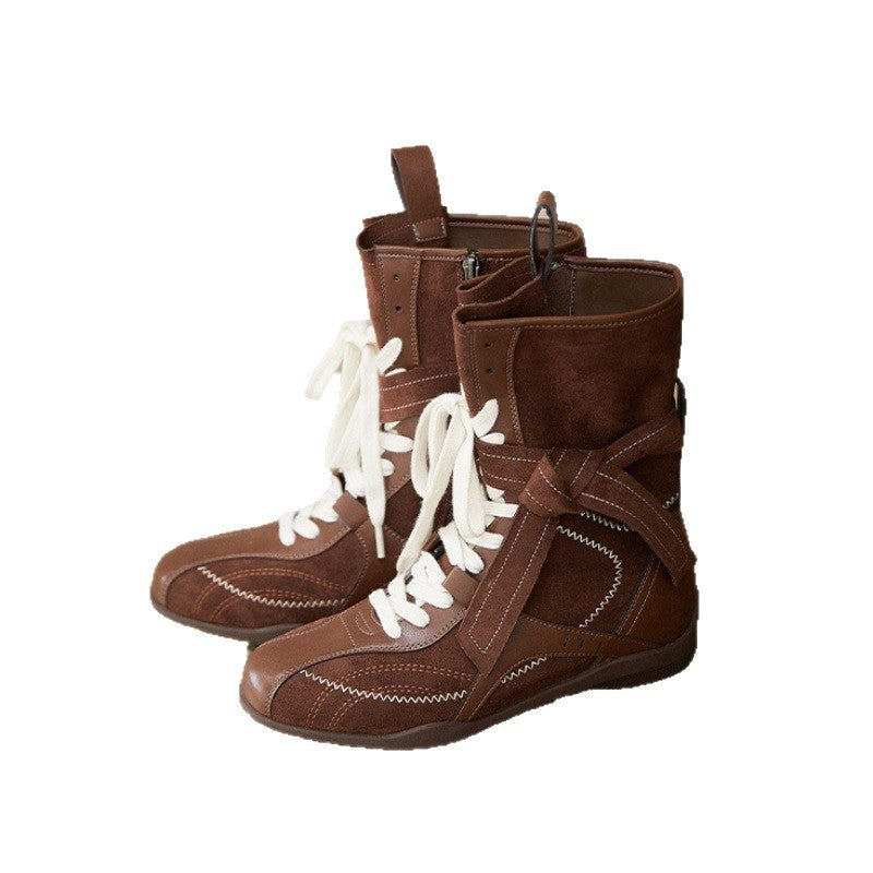 Damen modische Freizeitstiefel mit stylishen Schnürdetails und hohem Komfort EB